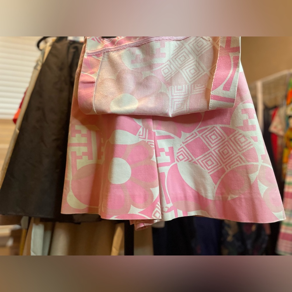 Pink Floral Geometric A-Line Mini Skirt Gordon of Philadelphia - Picture 9 of 10